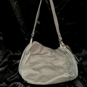 Gently Owned Gray leather hobo shoulder bag from The Sak